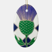 Ornement Ovale En Céramique Drapeau de l'Ecosse et de chardon (Droite)