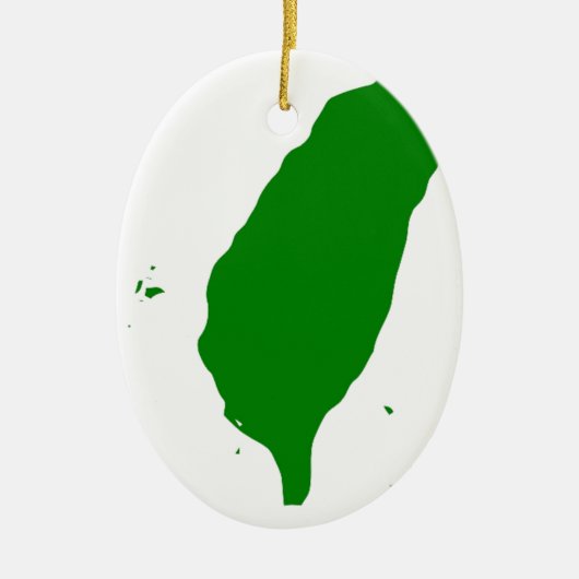 Ornement Ovale En Céramique Drapeau de Taïwan - 世界台灣人大會旗,。 de 也稱為台灣旗 (Devant)