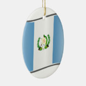 Ornement Ovale En Céramique Drapeau du Guatemala (Droite)