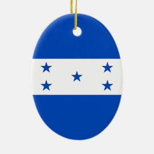 Ornement Ovale En Céramique Drapeau du Honduras