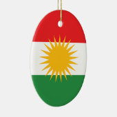 Ornement Ovale En Céramique Drapeau du Kurdistan (Droite)