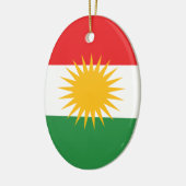 Ornement Ovale En Céramique Drapeau du Kurdistan (Gauche)