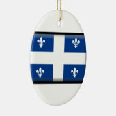 Ornement Ovale En Céramique Drapeau du Québec (Canada) (Droite)