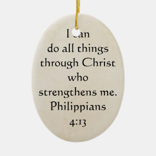 Ornement Ovale En Céramique Écriture Philippians 4:13