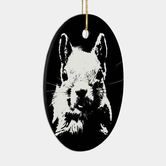 Ornement Ovale En Céramique Écureuil (Droite)