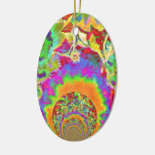 Ornement Ovale En Céramique Élégant chou bohème rétro tournesol (Gauche)