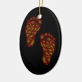 Ornement Ovale En Céramique Empreintes bébé (Gauche)