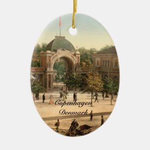 Ornement Ovale En Céramique Entrée Copenhague de parc de Tivoli