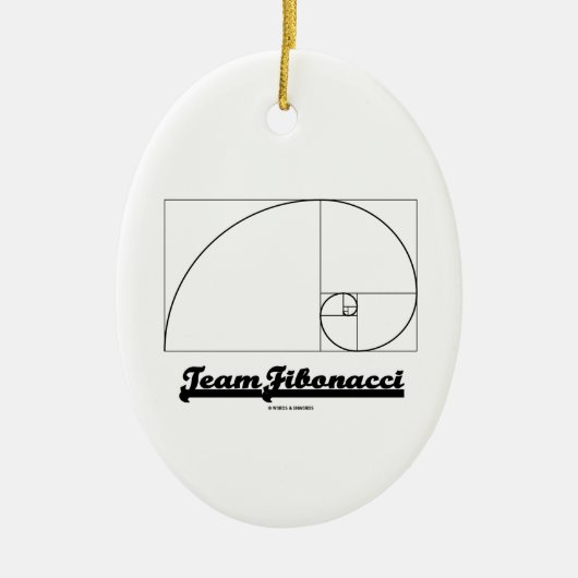 Ornement Ovale En Céramique Équipe Fibonacci (spirale de Fibonacci) (Devant)