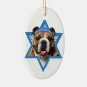 Ornement Ovale En Céramique Étoile de David de Hanoukka - bouledogue (Droite)