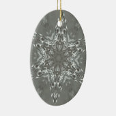 Ornement Ovale En Céramique Étoile kaléidoscopique décorative gris argent anti (Droite)