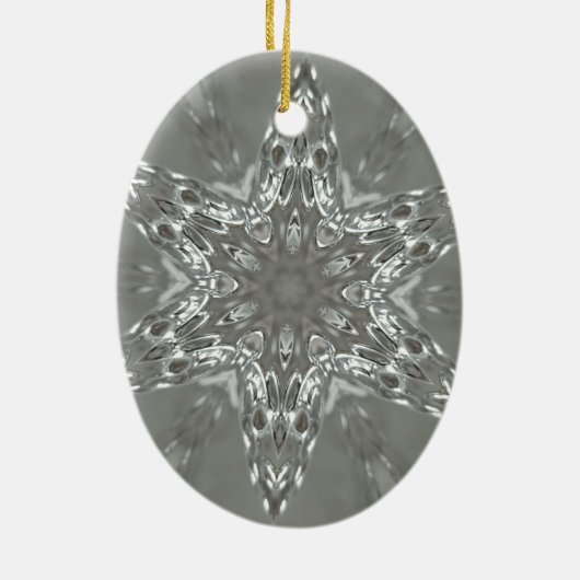 Ornement Ovale En Céramique Étoile kaléidoscopique décorative gris argent anti (Dos)