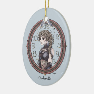 Ornement Ovale En Céramique Fairy Tale "Cendrillon" Imaginaire Art Ornament #1