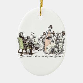 Ornement Ovale En Céramique Famille Bennet - Jane Austen Fierté & Préjugés