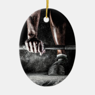 Ornement Ovale En Céramique Fitness Weightlifting Gym entraînement