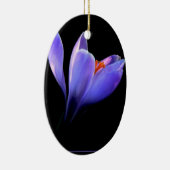 Ornement Ovale En Céramique Fleur CROCUS pourpre (Droite)