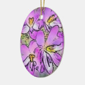 ORNEMENT OVALE EN CÉRAMIQUE FLEURS (Gauche)