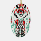 Ornement Ovale En Céramique Fox indigène côtier du nord Pacifique d'Indien (Droite)