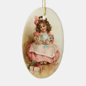 Ornement Ovale En Céramique Frances Brundage - fille avec la poupée (Droite)