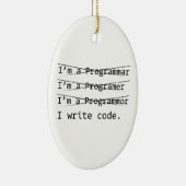 Ornement Ovale En Céramique Funny Programmer (Droite)