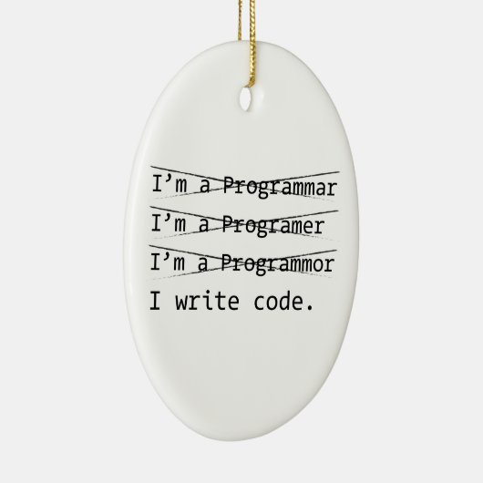 Ornement Ovale En Céramique Funny Programmer (Droite)