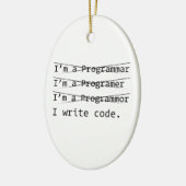 Ornement Ovale En Céramique Funny Programmer (Gauche)