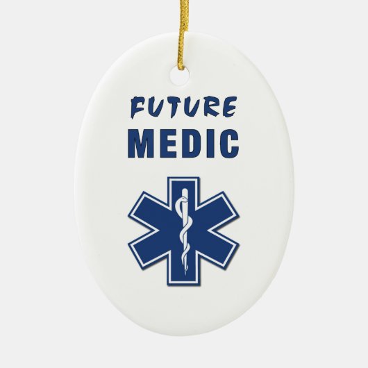 Ornement Ovale En Céramique Futur médecin (Devant)