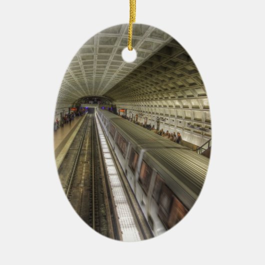 Ornement Ovale En Céramique Gare de Washington DC (Devant)