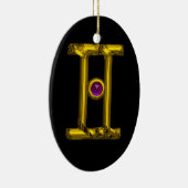 Ornement Ovale En Céramique GEMINI ZODIAC ANNIVERSAIRE JEWEL Purple Alexandrit (Droite)