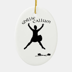 Ornement Ovale En Céramique Ghillie Callum - Danseur à l'épée écossais