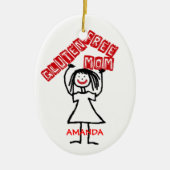 Ornement Ovale En Céramique Gluten Free Maman Noël (Devant)