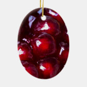 Ornement Ovale En Céramique Graines de grenade rouge (Dos)