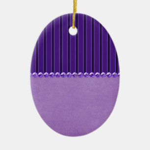 Ornement Ovale En Céramique Grandes et perles violettes Céramique d'oeuf