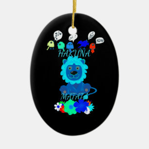 Ornement Ovale En Céramique Hakuna Matata Hakunamatata baby lion king.png