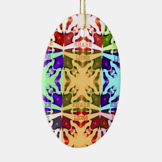 Ornement Ovale En Céramique Hakuna Matata lions cadeau (Droite)