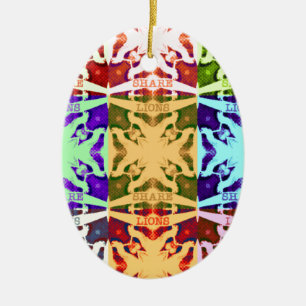 Ornement Ovale En Céramique Hakuna Matata lions cadeau