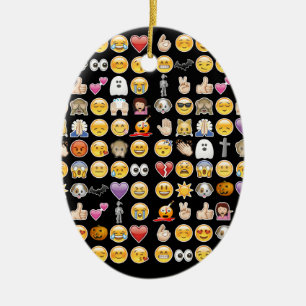 Ornement Ovale En Céramique halloween emoji