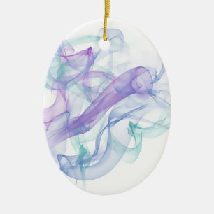 Ornement Ovale En Céramique Haze violet Abstrait