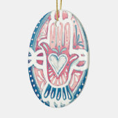 Ornement Ovale En Céramique Honneur et courage (Gauche)