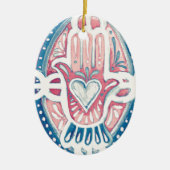 Ornement Ovale En Céramique Honneur et courage (Devant)