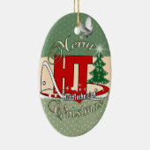 ORNEMENT OVALE EN CÉRAMIQUE HT HISTOTECHNICIAN DE JOYEUX NOËL (Droite)