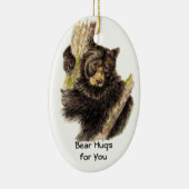 Ornement Ovale En Céramique Huiles d'ours sur mesure pour vous Ours noir anima (Droite)