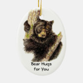 Ornement Ovale En Céramique Huiles d'ours sur mesure pour vous Ours noir anima (Dos)