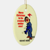 Ornement Ovale En Céramique Humour de Noël (Droite)