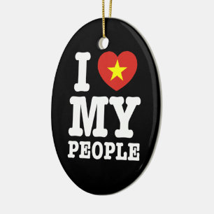 Ornement Ovale En Céramique I Heart (Love) My Viet People
