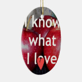 Ornement Ovale En Céramique "I Know What I Love" - Design à thème Apple (Droite)
