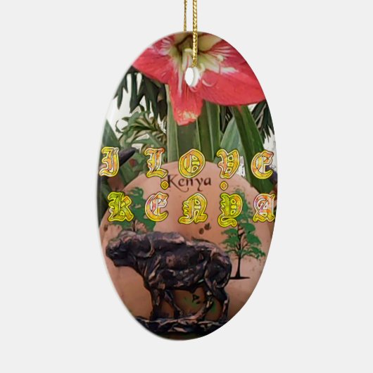 Ornement Ovale En Céramique I Love kenya Hakuna Matata cadeaux (Droite)