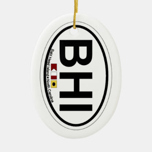 Ornement Ovale En Céramique Île de tête chauve