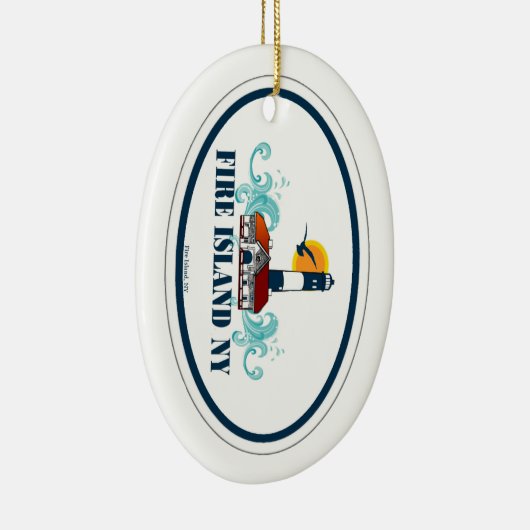 Ornement Ovale En Céramique Île du feu (Droite)