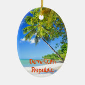 Ornement Ovale En Céramique Île tropicale en République Dominicaine (Devant)